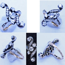 Antique Imperial Russian Ring 14k Gold Diamonds Silver Art Nouveau (7061)