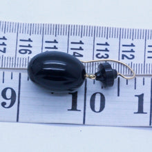 Antique Victorian Earrings Onyx 14k Gold c1870-80 Black Elegant Dangle drop(7073)