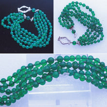 Antique Art Deco Bracelet Platinum Diamonds Chrysoprase / Gem Chalcedony (7066)