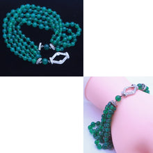 Antique Art Deco Bracelet Platinum Diamonds Chrysoprase / Gem Chalcedony (7066)