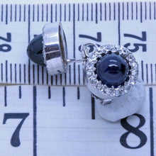 Antique Art Deco Earrings Platinum Cabochon Sapphires Diamonds C1920 (7068)