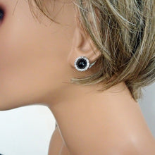 Antique Art Deco Earrings Platinum Cabochon Sapphires Diamonds C1920 (7068)