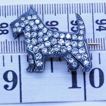 Antique Art Deco Scottie Dog Brooch Pin 15Ct Gold Silver Diamonds Unisex (7081)
