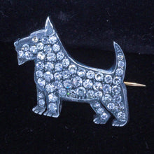 Antique Art Deco Scottie Dog Brooch Pin 15Ct Gold Silver Diamonds Unisex (7081)