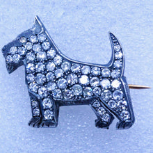 Antique Art Deco Scottie Dog Brooch Pin 15Ct Gold Silver Diamonds Unisex (7081)
