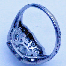 Antique Edwardian Ring Platinum Diamonds Engagement Wedding Ring early 20C(7082)