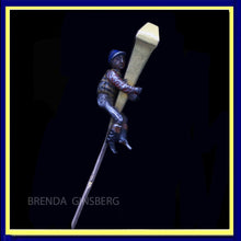 Antique Tie Pin Brooch gold silver enamel Jockey horse rider lamp Unisex (7085