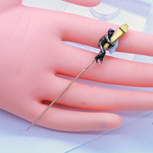 Antique Tie Pin Brooch gold silver enamel Jockey horse rider lamp Unisex (7085