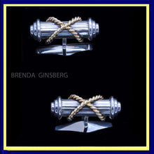 TIFFANY & CO Vintage Cable Cufflinks 18k Gold Sterling Silver Unisex (7086)
