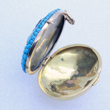 Antique Victorian Locket Pendant Gold Natural Pearls Turquoise Star French (7108)