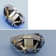 Antique Victorian Emerald and Diamond ring 18k Gold and Silver, French (7089)