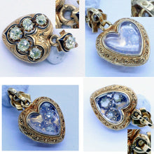 Antique Victorian Heart Pendant Locket 18k Gold Diamonds Enamel French (7096)
