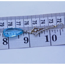 Antique Victorian Earrings Ear Pendants Aquamarine Diamonds Platinum Gold (7078)