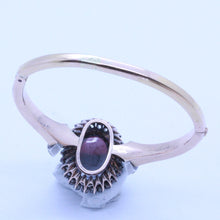 Antique Victorian Bangle Bracelet 18k Gold Diamonds Garnet French Appraisal(7111)