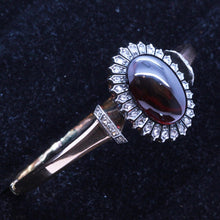 Antique Victorian Bangle Bracelet 18k Gold Diamonds Garnet French Appraisal(7111)