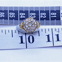 Antique early Victorian Ring 18k Gold Diamonds French Unisex (7112)