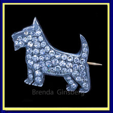 Antique Art Deco Scottie Dog Brooch Pin 15Ct Gold Silver Diamonds Unisex (7081)