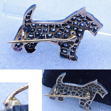 Antique Art Deco Scottie Dog Brooch Pin 15Ct Gold Silver Diamonds Unisex (7081)