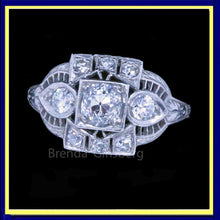 Antique Edwardian Ring Platinum Diamonds Engagement Wedding Ring early 20C(7082)