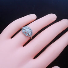 Antique Edwardian Ring Platinum Diamonds Engagement Wedding Ring early 20C(7082)