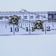 Antique Art Nouveau Necklace swags en esclavage Masks French Gilt Silver (7083)