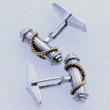 TIFFANY & CO Vintage Cable Cufflinks 18k Gold Sterling Silver Unisex (7086)