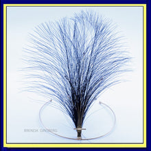 Antique Edwardian Art Deco Aigrette Tiara Gold Diamonds Feathers BlackWhite(7119)