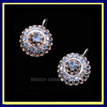 Antique Earrings 14k Gold Rose-cut Diamonds Russian St Petersburg (7113)
