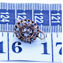 Antique Earrings 14k Gold Rose-cut Diamonds Russian St Petersburg (7113)