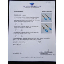 Antique Victorian Earrings Ear Pendants Aquamarine Diamonds Platinum Gold (7078)