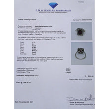 Antique French Ring Platinum Diamonds Garnet Belle Epoque Art Deco (7110)