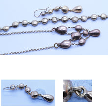 Victorian Earrings Necklace Bracelet 18k Gold Garnets French Jewelry Set (6584)