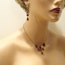 Victorian Earrings Necklace Bracelet 18k Gold Garnets French Jewelry Set (6584)