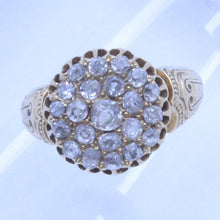 Antique early Victorian Ring 18k Gold Diamonds French Unisex (7112)