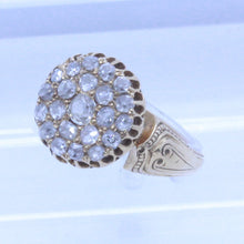 Antique early Victorian Ring 18k Gold Diamonds French Unisex (7112)