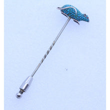 Antique Victorian Mouse Stick Pin Tie Brooch Gold Silver Turquoise Garnet (7114)