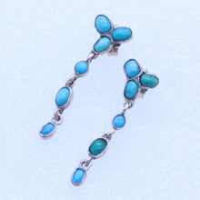 Antique Victorian Earrings Turquoise and Gold Dangle Earrings (7117)