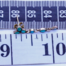 Antique Victorian Earrings Turquoise and Gold Dangle Earrings (7117)