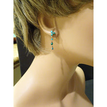 Antique Victorian Earrings Turquoise and Gold Dangle Earrings (7117)