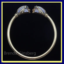 Antique Art Nouveau Bangle Bracelet Gold Diamond Gem American Indian French(7001