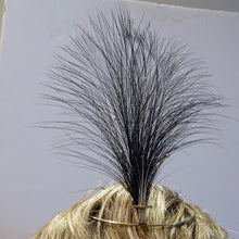 Antique Edwardian Art Deco Aigrette Tiara Gold Diamonds Feathers BlackWhite(7119)