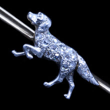 Antique Brooch Victorian Dog Diamonds 14k Gold Platinum Retriever Pointer (5895)