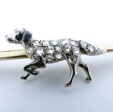 Antique Brooch Victorian Dog Diamonds 14k Gold Platinum Retriever Pointer (5895)