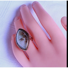 Antique Georgian Ring Miniature Eye Portrait 15ct Rose Gold Eye Miniature (7132)