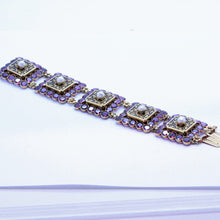 Antique Victorian Bracelet 18k Gold Garnets Pearls Enamel Signed PM (7122)