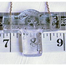 R. Lalique Antique Glass Pendant Storks Cignognes 1919 Gold Chain Unisex (7123)