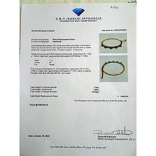 Antique Victorian Bangle Bracelet Diamonds Sapphires 14K Gold w Appraisal (7134)