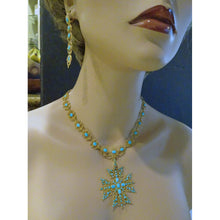 Georgian Set 18k Gold Turquoise Earrings Necklace Bracelets Pendant Brooch (7130)