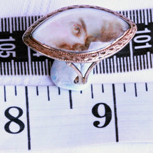 Antique Georgian Ring Miniature Eye Portrait 15ct Rose Gold Eye Miniature (7132)