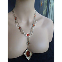 Antique Georgian Victorian Earrings Necklace Set 14k Gold Carnelian Italy (7143)